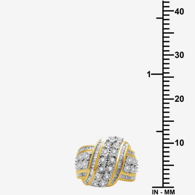 Womens 1 CT. T.W. Mined White Diamond  Cocktail Ring Sterling Silver