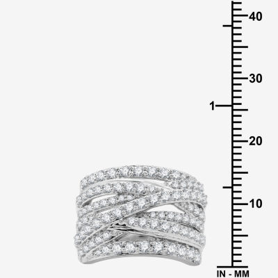 2 CT. T.W. Lab Grown White Diamond Sterling Silver Bypass  Band