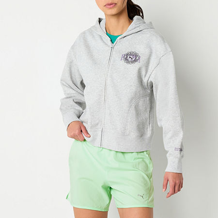 PUMA Womens Long Sleeve Hoodie, Medium, Gray