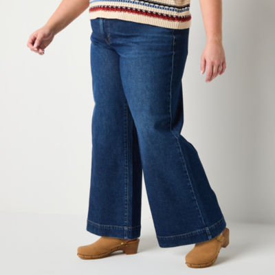 a.n.a Plus Womens High Rise Loose Fit Jean