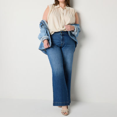 a.n.a Womens High Rise Wide Leg Jean