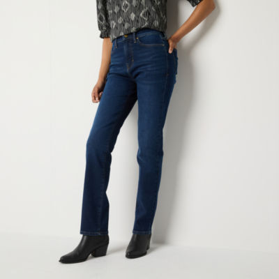 a.n.a Tall Womens High Rise Straight Leg Jean