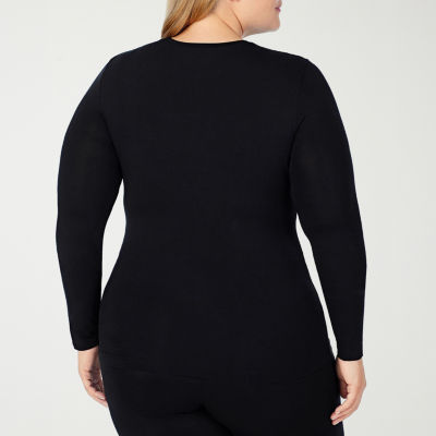 Cuddl Duds Womens Softwear-Plus Crew Neck Long Sleeve Thermal Shirt