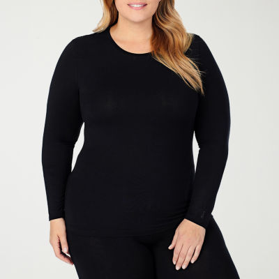 Cuddl Duds Womens Softwear-Plus Crew Neck Long Sleeve Thermal Shirt