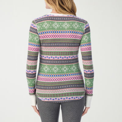 Cuddl Duds Womens Cozy Stretch Crew Neck Long Sleeve Thermal Shirt