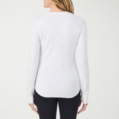 Cuddl Duds Womens Cottonwear Scoop Neck Long Sleeve Thermal Shirt