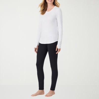 Cuddl Duds Womens Cottonwear Scoop Neck Long Sleeve Thermal Shirt