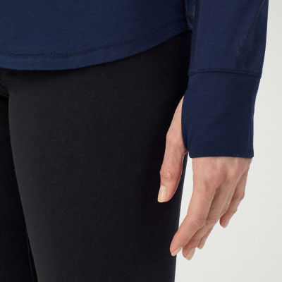 Cuddl Duds Womens Cottonwear Scoop Neck Long Sleeve Thermal Shirt