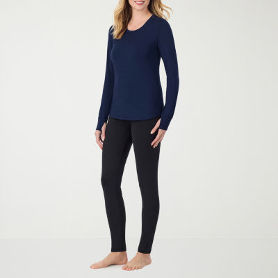 Cuddl Duds Womens Cottonwear Scoop Neck Long Sleeve Thermal Shirt