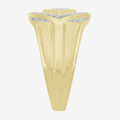 Mens 1 CT. T.W. Natural White Diamond 10K Gold Fashion Ring