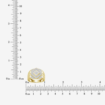 Mens 1 CT. T.W. Natural White Diamond 10K Gold Fashion Ring