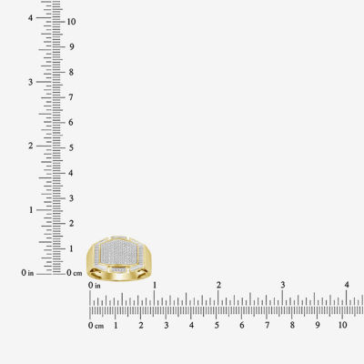 Mens 1/3 CT. T.W. Natural White Diamond 10K Gold Fashion Ring