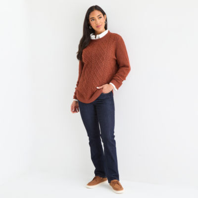 St. John's Bay Womens Crew Neck Long Sleeve Pullover Sweater