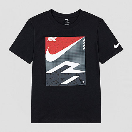 Nike 3BRAND by Russell Wilson Boys Crew Neck Short Sleeve Regular Fit Graphic T-Shirt, Medium, Black
