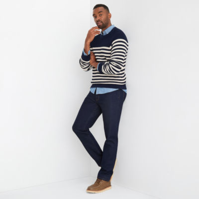 St. John's Bay Raglan Waffle Mens Crew Neck Long Sleeve Pullover Sweater