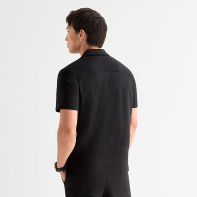 Stylus Mens Short Sleeve Fitted Regular Fit Button-Down Shirt