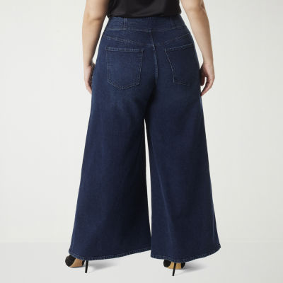 JS Jessica Simpson Womens Plus Wide Leg High Rise Pant