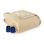 Micro Flannel Ultra Velvet Reversing To Quilted  Heated Blanket Heated Extra Weight Electric Blanket
