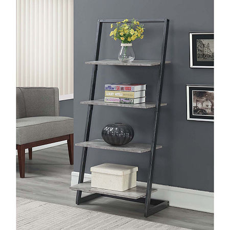 Graystone Office And Library Collection 4-Shelf Bookcase, One Size, Gray