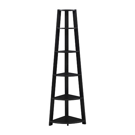 Newport 5 Tier Corner Bookshelf, One Size, Black