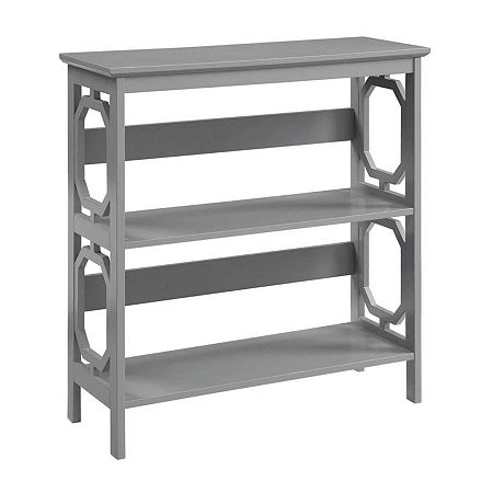 Omega Office + Library Collection 3-Shelf Bookcase, One Size, Gray