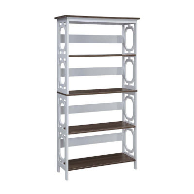 Omega Office + Library Collection 5Shelf Bookcases, Color Driftwood