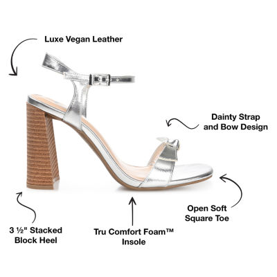 Journee Collection Dianne Womens Round Open Toe Stacked Heel Pumps