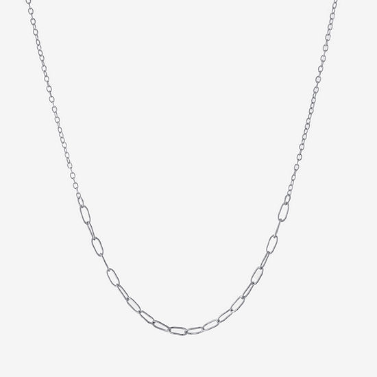 Silver Treasures Sterling Silver 18 Inch Paperclip Chain Necklace