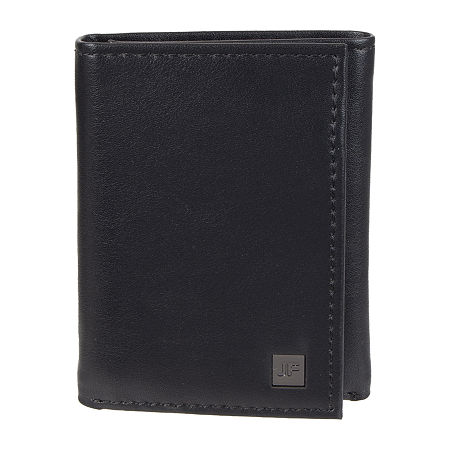 J. Ferrar Mens Extra Capacity RFID Blocking Trifold Wallet, One Size, Black