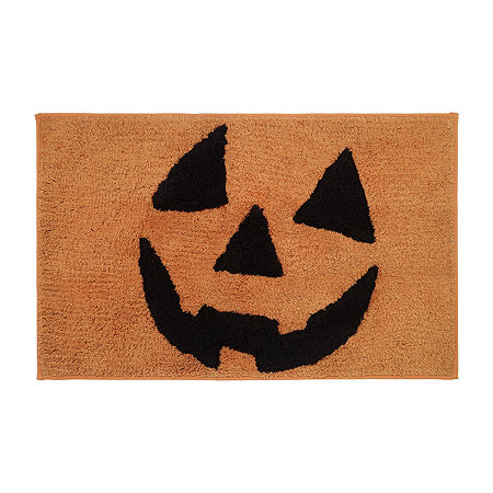 Avanti Jack-O-Lantern Bath Rug, One Size, Orange