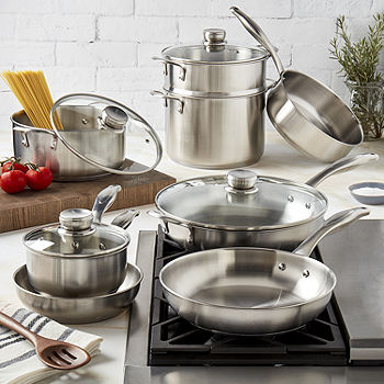 Cooks Stainless Steel 15-pc. Cookware Set, Color: Stainless Steel - JCPenney