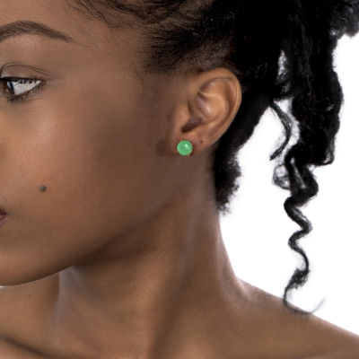 Silver Treasures 14K Gold Over Silver 8mm Round Stud Earrings