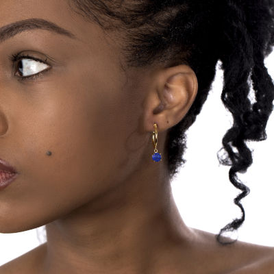 Silver Treasures 14K Gold Over Silver Round Hoop Earrings