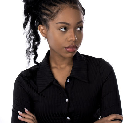 Silver Treasures White Simulated Pearl Sterling Silver 13.8mm Stud Earrings