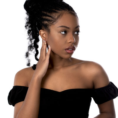 Silver Treasures 14K Gold Over Silver Star Drop Earrings