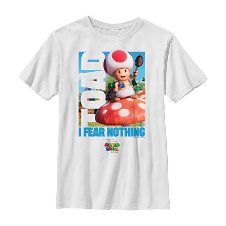 Little & Big Boys The Super Mario Bros. Movie Crew Neck Short Sleeve Super Mario Graphic T-Shirt, Medium, White