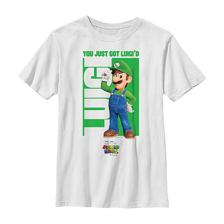 Little & Big Boys The Super Mario Bros. Movie Crew Neck Short Sleeve Super Mario Graphic T-Shirt, Large, White