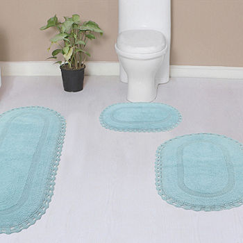 Home Weavers Allure Bathroom Rugs 3 Piece Set - Gray
