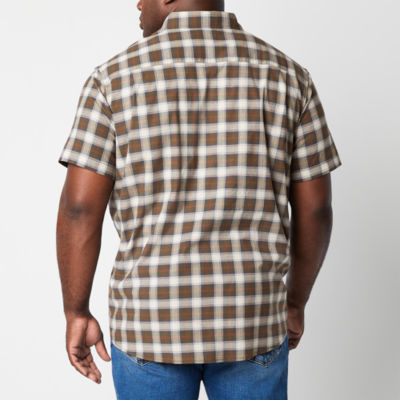 mutual weave Mens Short Sleeve Classic Fit Big and Tall Button-Down Shirt