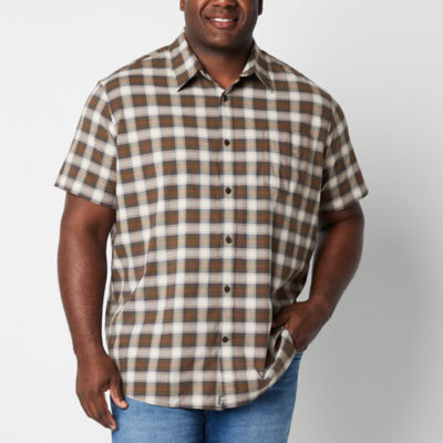 mutual weave Mens Short Sleeve Classic Fit Big and Tall Button-Down Shirt
