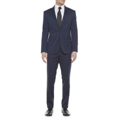 J. Ferrar Mens Stretch Fabric Slim Fit Suit Separates, Color: New Navy ...