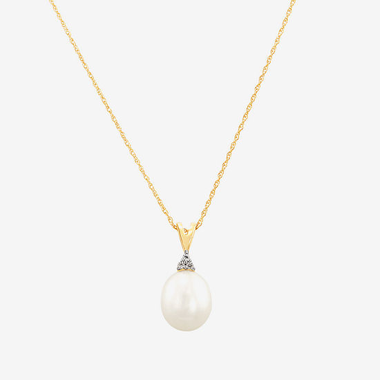 Certified Sofia™ Cultured Freshwater Pearl 14K Yellow Gold Pendant ...