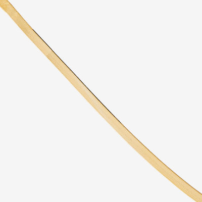 Womens 14K Gold 18 Inch Herringbone Chain Necklace
