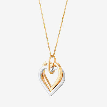 Two-Tone 14K Gold Interlocking Hearts Pendant Necklace - JCPenney