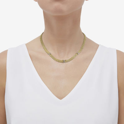 18K Gold Over Silver 17 Inch Cable Chain Necklace