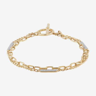 14K Gold Over Silver 7 Inch Chain Bracelet