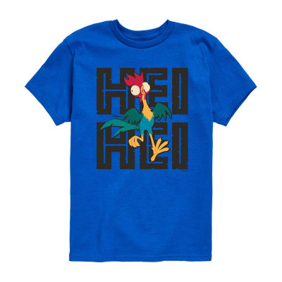 Disney Collection Little & Big Boys Hei The Rooster Crew Neck Short Sleeve Moana Graphic T-Shirt