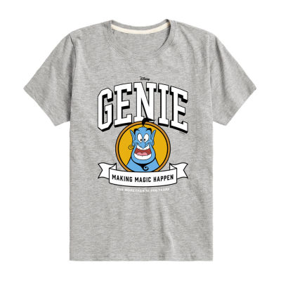 Disney Collection Little & Big Boys Genie Crew Neck Short Sleeve Aladdin Graphic T-Shirt