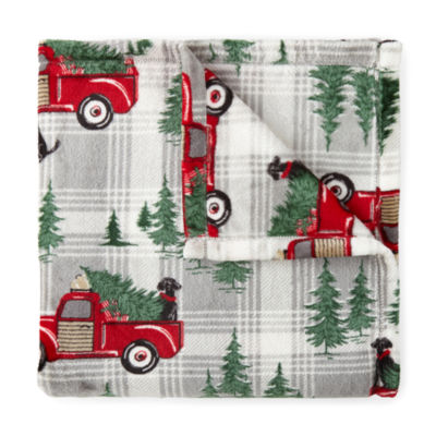 North Pole Trading Co. Merry Christmas Square Throw Pillow