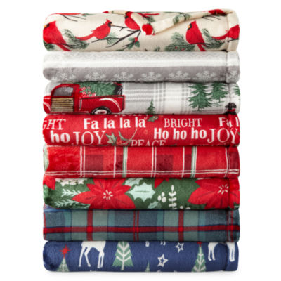 North Pole Trading Co. Holiday Velvet Plush Throw JCPenney